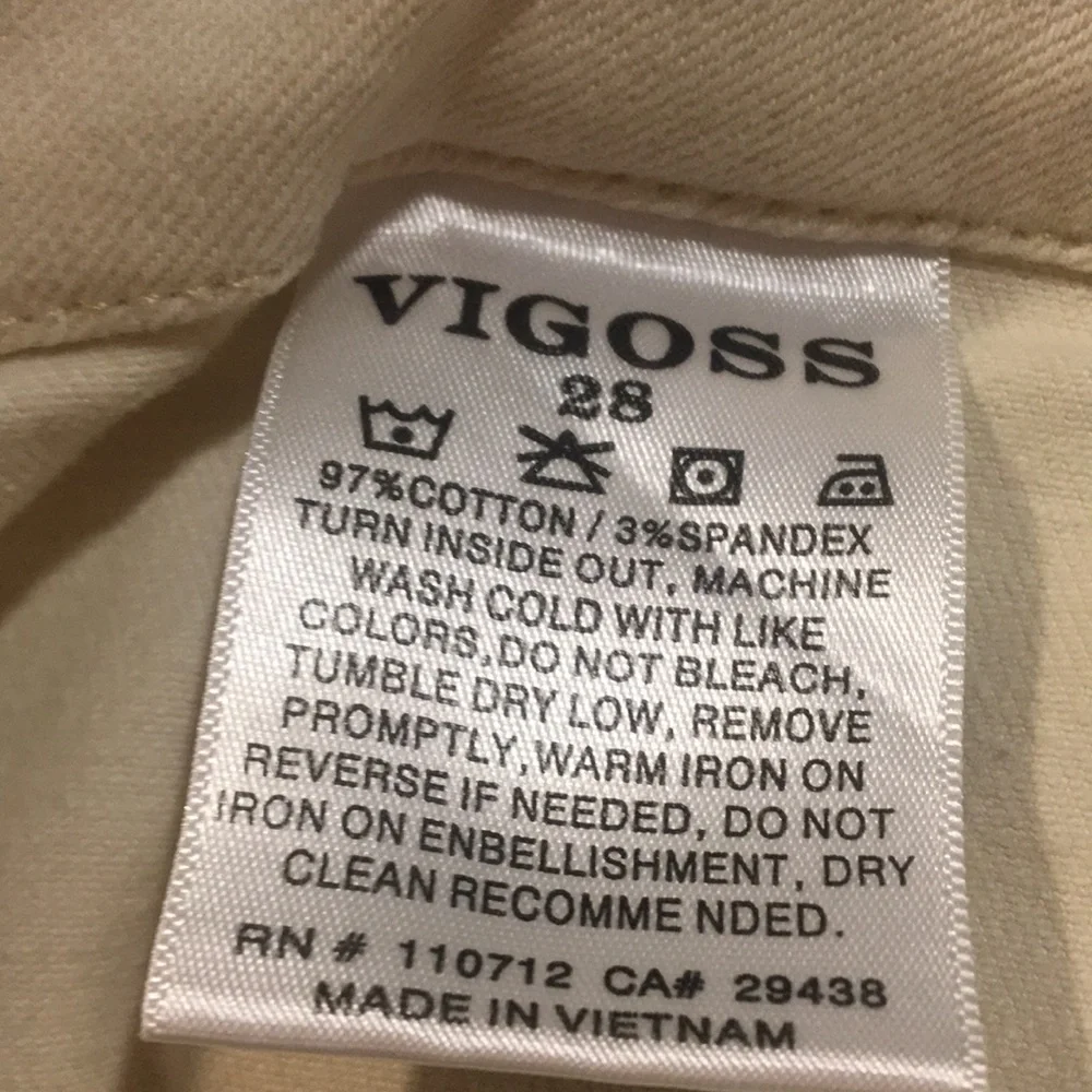 Vigoss women Dylan High Rise Wide Leg Crop jean pants stretch size 28